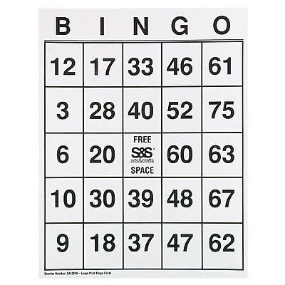 Arrow Bingo Paper Cards – 3-On-15, Blue Border, 25-Pack, Family Game Night
