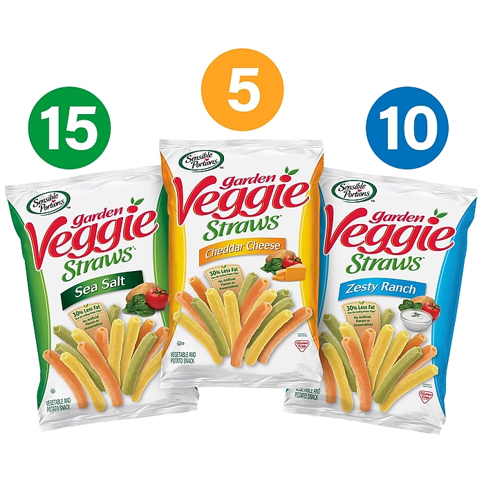 Sensible Portions Variety Vegetable Straws Chips, 1 oz., 30 Bags