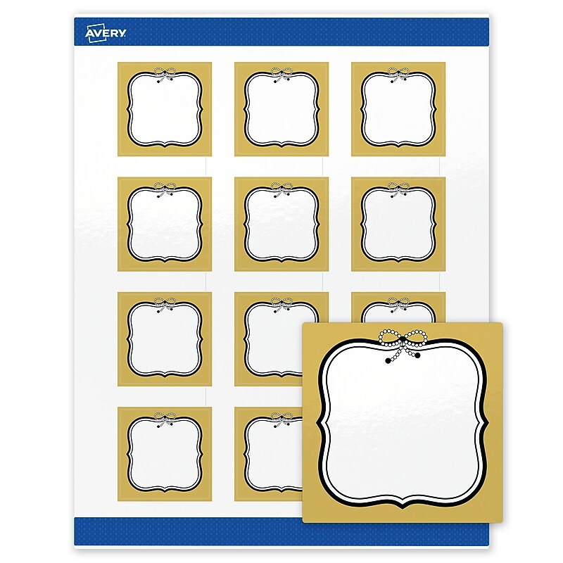 Avery Square Laser/Inkjet Multipurpose Labels, 2" x 2", White, 120/Pack (19479370966) image 1