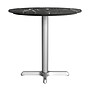 Flash Furniture TopGuard 31.25" Round Wood Restaurant Dining Table with X-Base, Black Faux Marble/Silver Base (STRD31BMAT2222S)~#|#~69251F98-9BC4-4C62-BEA9E4DFDAE758E5_sc7