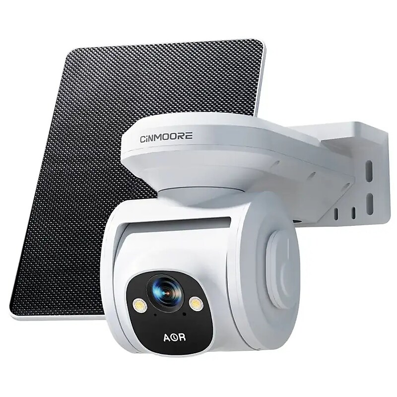 CiNMOORE 4G AOR Outdoor Solar Wireless Security Camera, White (PT2U+) image 1