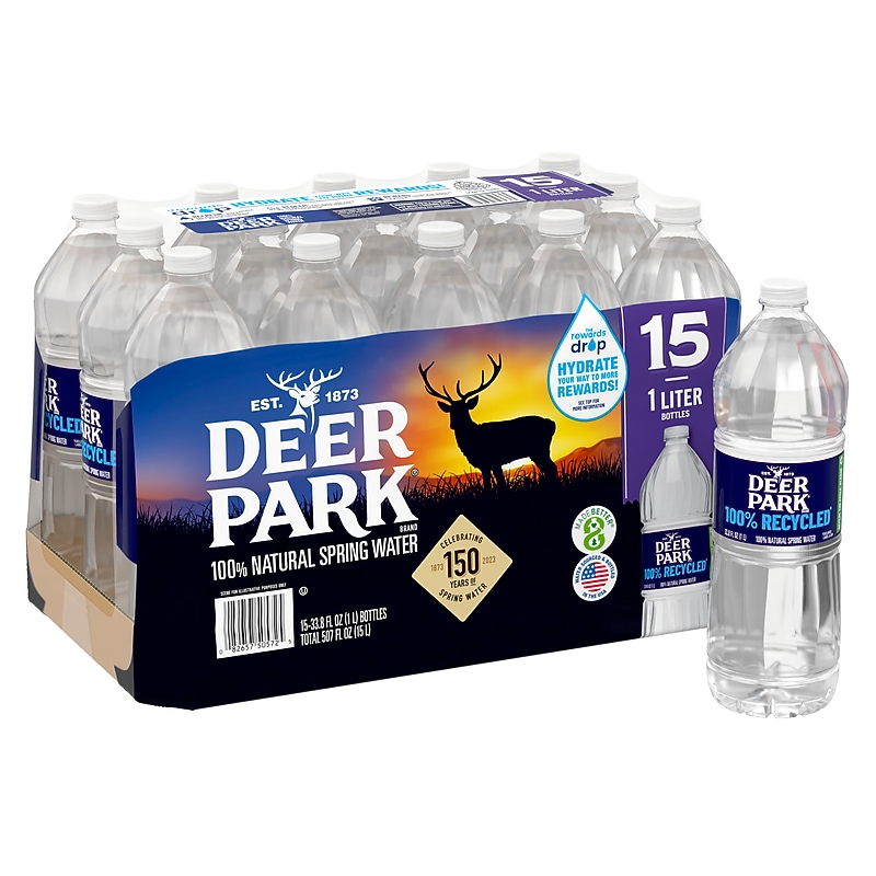 Deer Park 100% Natural Spring Water, 33.8 oz., 15 Bottles/Carton (12222308) image 1