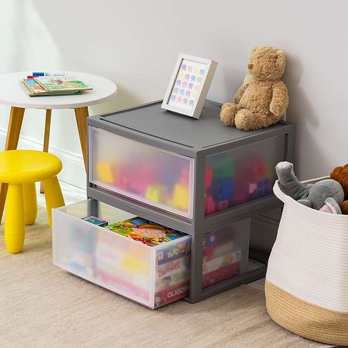 Iris Stackable Storage Drawer, Gray, 2/Pack (500257) | Staples