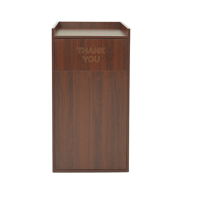 Alpine Industries Wood Trash Can, 40 Gallon, Mahogany (476-MA) image 1