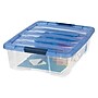 Iris 26 Qt. Latch Lid Storage Tote, Clear/Navy, 6/Carton (100364-CT)~#|#~693C1D70-E9B2-4AA6-842B38A92B0E8B5D_sc7