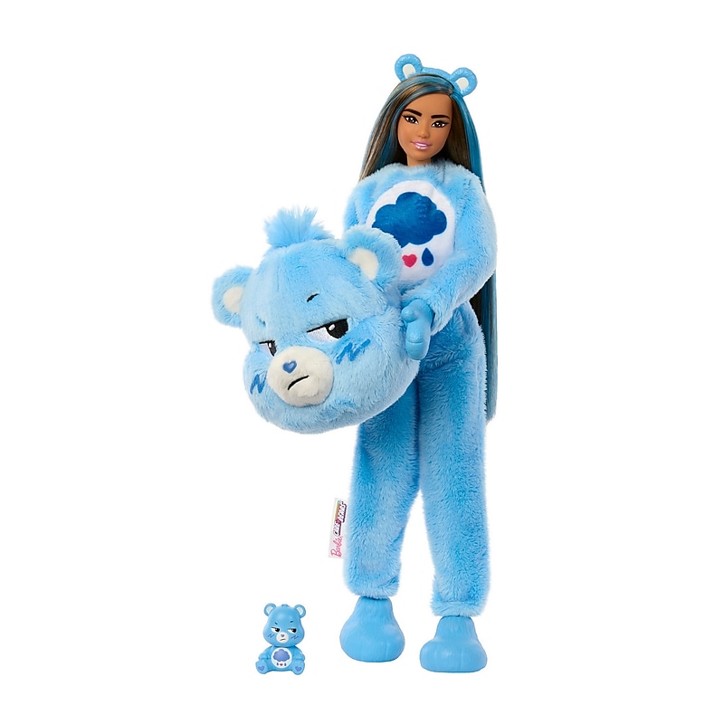 Mattel Barbie Cutie Reveal Care Bears Series Doll, Grumpy Bear Plush Costume, Blue (JCN96) image 1