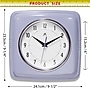Infinity Instruments Square Retro Lilac Wall Clock, 9.25" (13228LR-4103)~#|#~69437E87-9D7A-49A8-A7ADA6445BFB843F_sc7