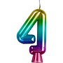 Creative Converting Metallic 4 Birthday Candles, Rainbow, 12/Pack (365108)~#|#~69475488-E779-40B3-B0AB69E143BCCE79_sc7