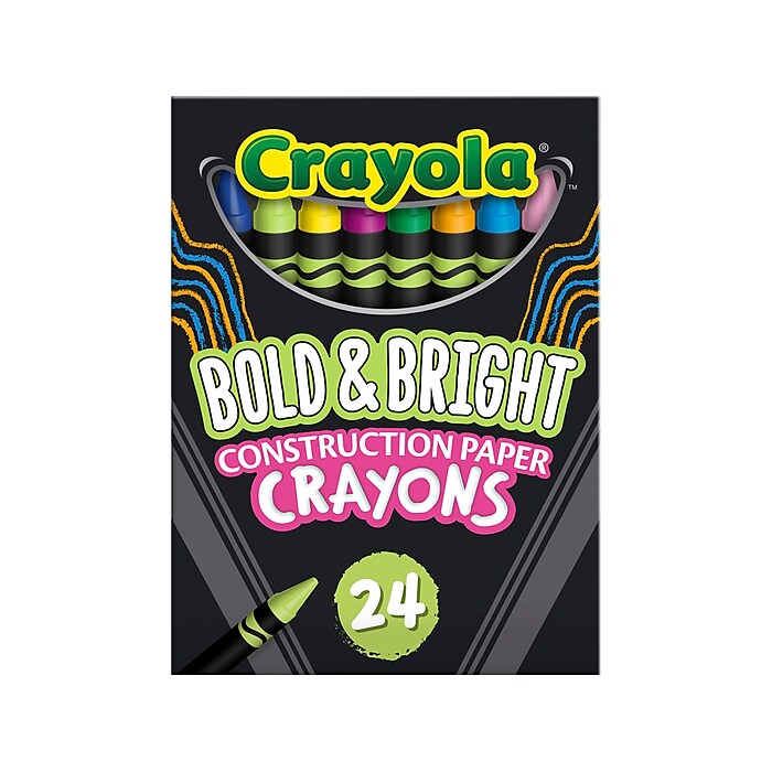 Crayola Bold & Bright Construction Paper Crayons, Assorted Colors