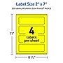 Avery Laser/Inkjet Rectangle Multipurpose Labels, 2" x 7", Neon Yellow, 320/Box (94243)~#|#~69567DA7-0121-44B0-918D73CAD7C2BD1D_sc7