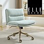 Elle Decor Ariana Armless Ergonomic Fabric Swivel Computer and Desk Chair, Mint Blue (60121-MBLU)~#|#~695904B7-6BF0-4A6B-A31DBB068C4845DC_sc7