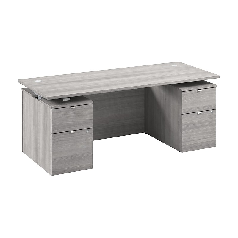 Bush Business Furniture Stratus 72x30 Standing Desk, Drawers and Panel, Platinum Gray (SUT012PG) image 1