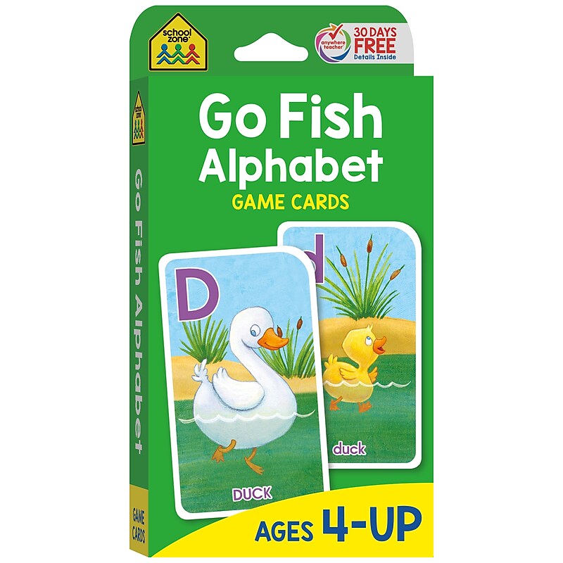 School Zone Publishing Go Fish Alphabet Playing Cards, Multicolored (SZP05014) image 1