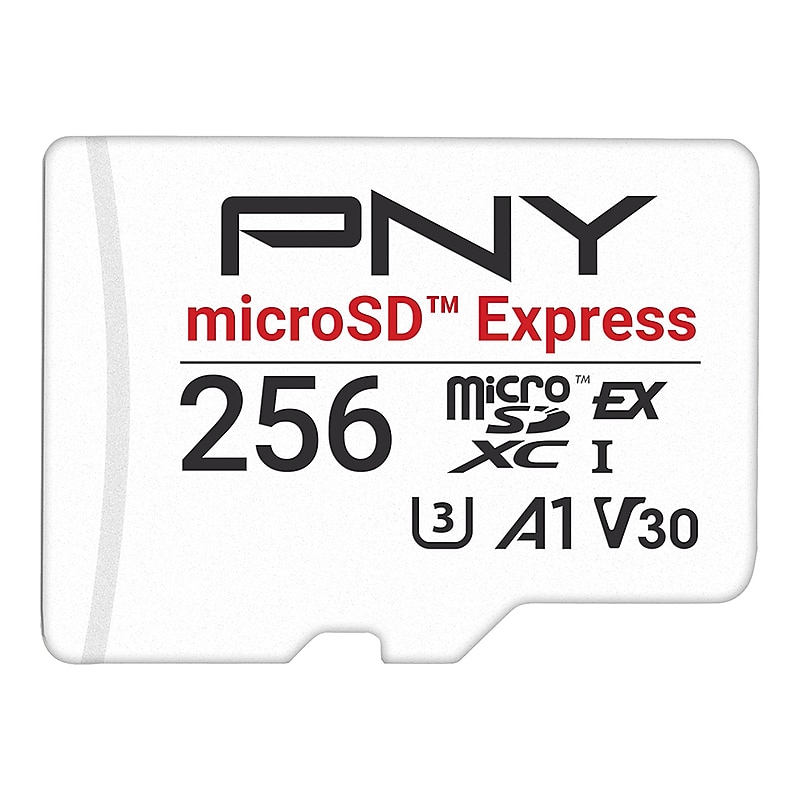 PNY microSD™ Express 256MB U3 V30 A1 microSDXC Flash Memory Card with Adapter, Class 10, UHS-I, V30 (P-SDU256P31880EXP-GE) image 1
