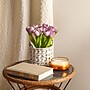 National Tree 10" Company Mauve Tulip Bouquet in White Basket (MT81-10926GMV-1)~#|#~69687ADD-8E29-4476-85E8855907A761DF_sc7