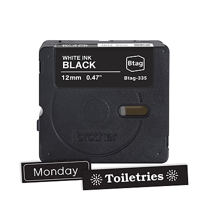 thumbnail image 2 of LableKingdom 4-Pack TZe-335 Compatible Brother P-Touch Tape – 12mm White On Black 2 of 3