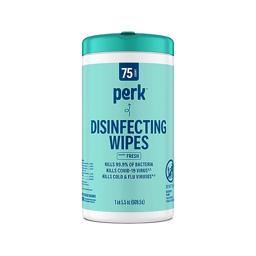 Perk™ Disinfecting Wipes, Fresh Scent, 75 Wipes/Pack (PK56664
