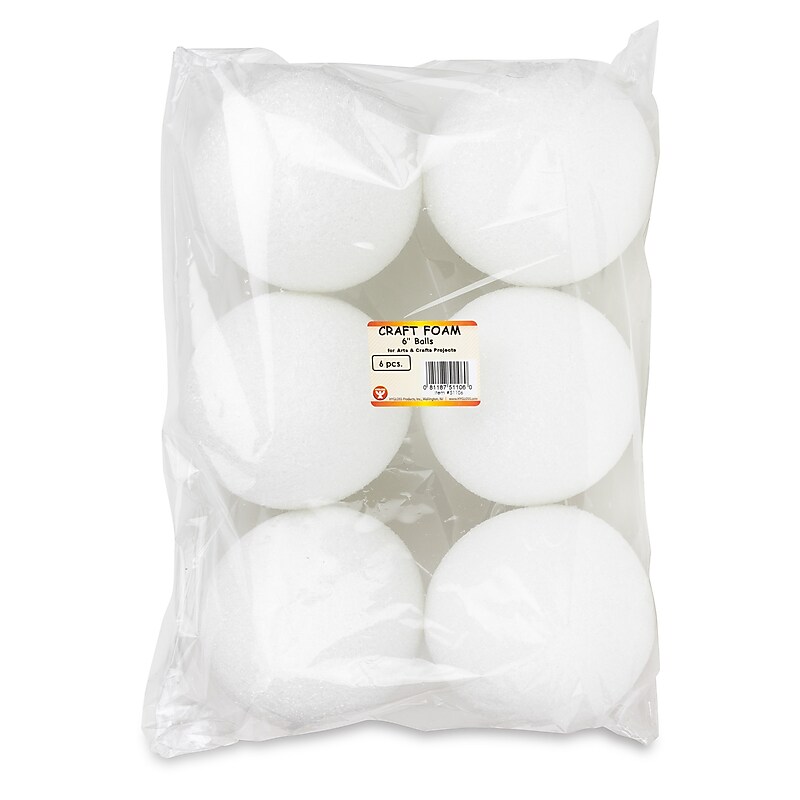 Hygloss Balls, White, 6/Pack (HYG51106) image 1