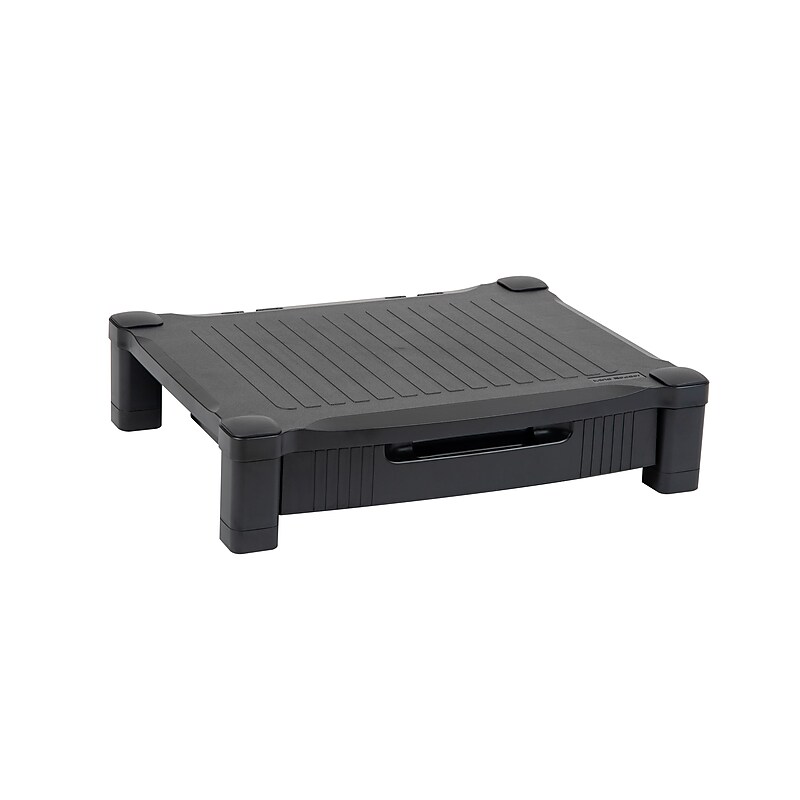 Mind Reader Monitor Stand Riser with Drawer Storage, Up to 22 lbs., Black (DRPLMONST-BLK) image 1