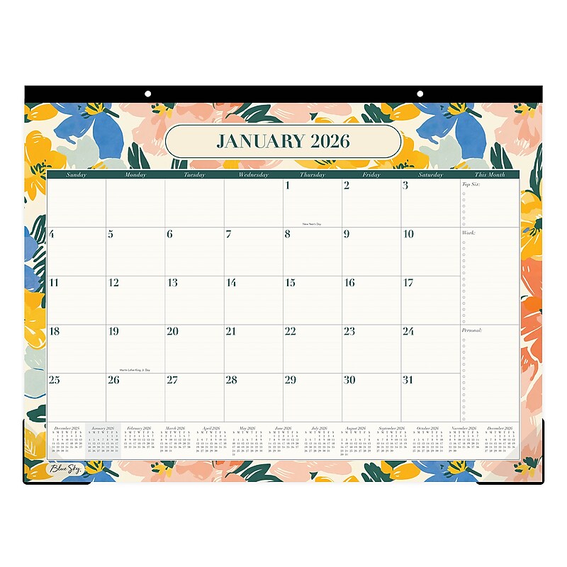 2026 Blue Sky 22" x 17" Monthly Desk Pad Calendar, Sugarina (158111) image 1