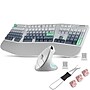Delton KB450/S12 Ergonomic Wireless Mechanical Keyboard and Vertical Mouse Combo, Linear Switches, White (DKBE450MWKT1)~#|#~6984EAA5-61C9-4DC9-9BC55CA0EA2C770B_sc7