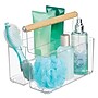 mDesign 2-Compartment Plastic Desk Organizer, Clear/Natural (25717RW)~#|#~698B4589-7CCA-43A1-BF98FABE9819D0FC_sc7