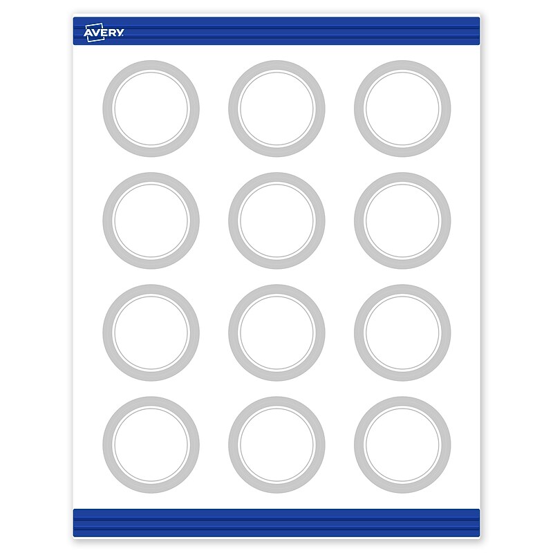 Avery Silver Border Matte Blank Card, White, 120/Pack (S00-F3B) image 1