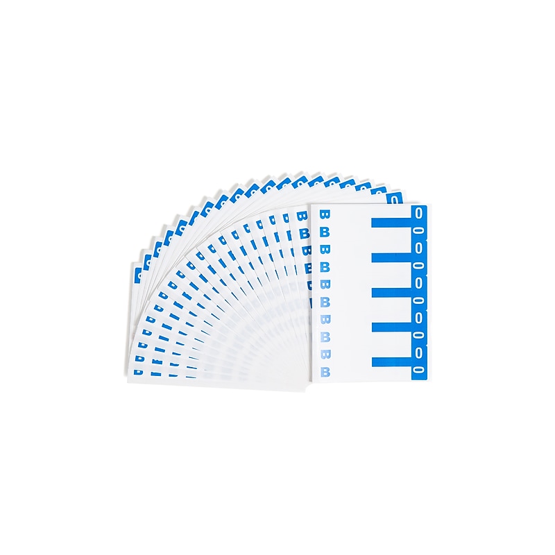Alphabetical Character Labels, B And O, Dark Blue, 100/Pk image 1