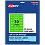 Avery Laser/Inkjet Multipurpose Labels, Neon Green, 30 Labels/Sheet, 80 Sheets/Pack (94216)~#|#~69978997-2F87-40AF-900EE1E1A0454A19_sc7