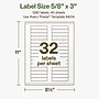 Avery Hemp Rectangle Laser/Inkjet Multipurpose Labels, 5/8" x 3", Off-White (1280/Box)~#|#~69A01C11-9992-4E1B-949911398AF73C54_sc7