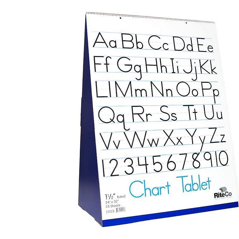 Spiral-Bound Flip Chart Stand with 1/2" Ruled Chart Tablet image 1