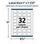Avery Laser/Inkjet Waterproof Multipurpose Rectangle Labels, 1" x 1.5", White, 3200 Labels/Box (94219)~#|#~69A8A3FE-742B-41A0-932CD9FE6C7CD0D9_sc7