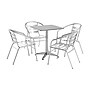 Flash Furniture Lila 23.5" Square Metal Table Set with 4 Slat Back Chairs, Aluminum (TLH24SQ017BCHR4)~#|#~69AABC52-E478-4D0E-ABA976ADF9CB8EBE_sc7