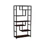 Household Essentials Jamestown 65" 6-Shelf Bookcase, Dark Brown Walnut/Black Laminate/Steel (8140-1)~#|#~69AD5DD9-5BF7-4CEC-9FEA9623C3630525_sc7