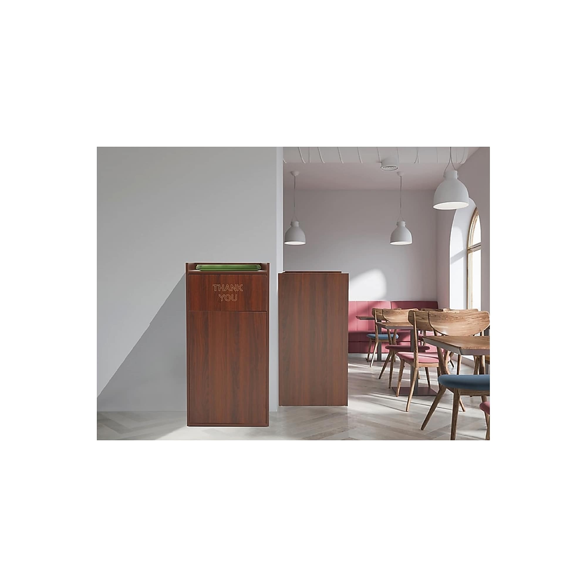 Alpine Industries Wood Trash Can, 40 Gallon, Mahogany (476-MA) Sansujyuku sansujyuku.com