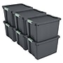 Sterilite 80 Quart Latching Storage Tote, Plastic, Flat Gray, 6/Carton (22173V06)~#|#~69B9D6F2-E26F-4DDB-B6B2EACEA699CE4C_sc7
