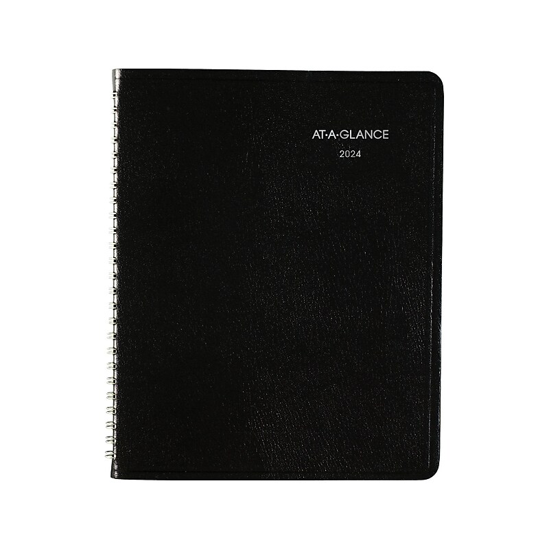 2024 AT-A-GLANCE DayMinder 7" x 8.75" Weekly Planner, Black (G535-00-24) image 1