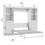 Bestar Nebula Full Murphy Bed and 2 Closet Organizers with Drawers (109W), White (25993-000017)~#|#~69C50878-ECD4-4440-98C1430F53516C24_sc7