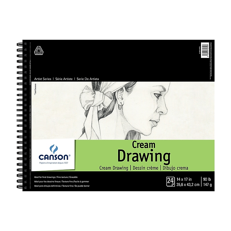 Canson Artist Series 17" x 14" Wire Bound Drawing Sketch Pad, 24 Sheets/Pad (MCXC100510975) image 1