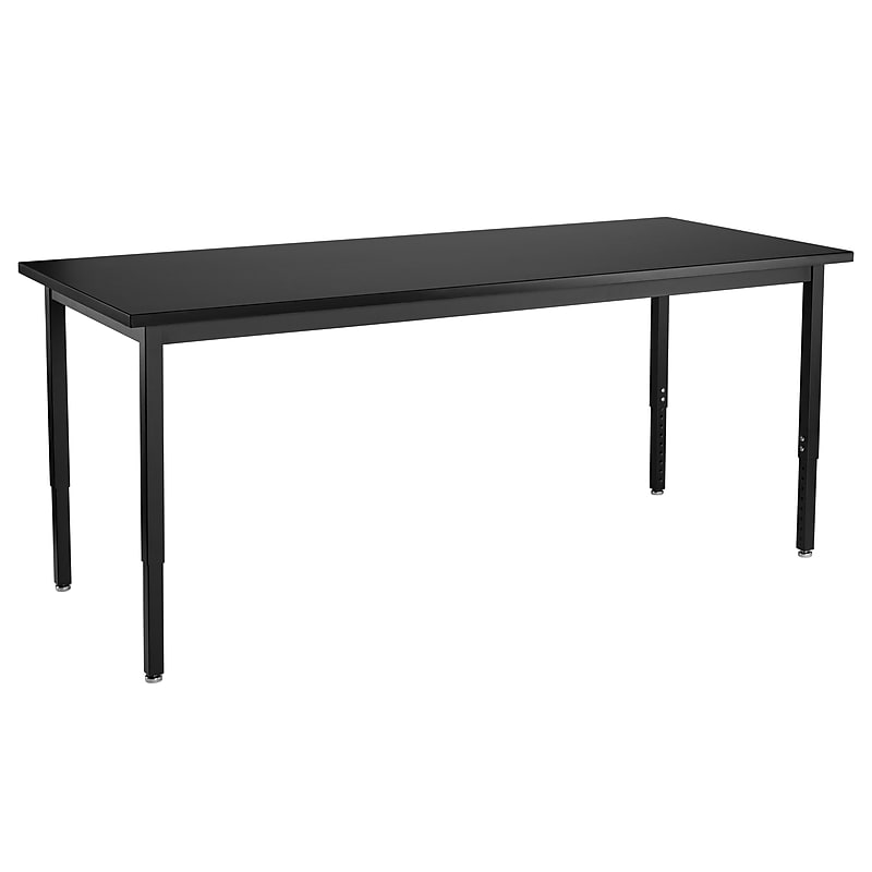 National Public Seating SLT Series 30"W x 72"D Height Adjustable Utility Table, Black (SLT3-3072C) image 1