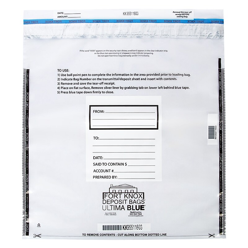 Bank Supplies Deposit Bags, 250/Wrapper (630-19199) image 1