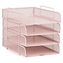 Mind Reader Metal Front Loading Stackable Letter Tray, Letter/Legal Size, Pink (BSTACK4-PNK)~#|#~69E475C5-EA36-4D99-9EB11346D657F4B1_sc7