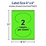 Avery Oval Multipurpose Labels, 4" x 6", Neon Green, 40/Pack (94057)~#|#~69E76BAF-C69A-4072-B094E0F29EEA6650_sc7
