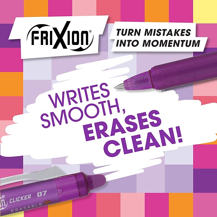 Pilot FriXion Clicker Vibe Erasable Gel Pen, Fine Point, 0.7mm