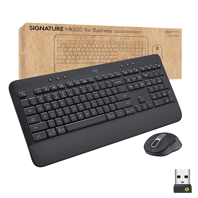 Logitech Signature MK650 Combo for Business Wireless Mouse and Keyboard, Graphite (920-010909) image 1