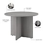 Bush Business Furniture 42W Round Conference Table with Wood Base, Platinum Gray (99TB42RPG)~#|#~69F7952A-612D-4E0D-90162459DD11C79E_sc7