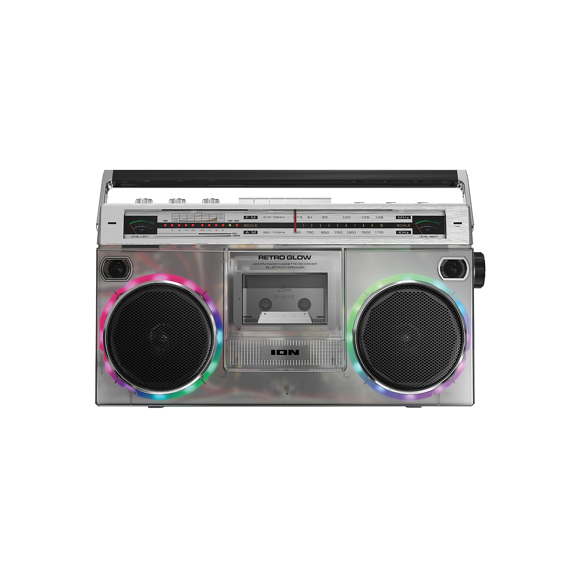 ION Retro Glow Bluetooth Boombox, Translucent (RETRGLWXUS) Sansujyuku sansujyuku.com