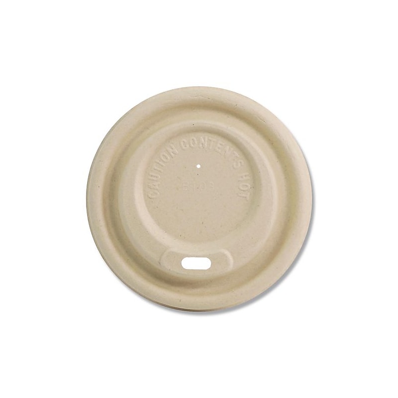 World Centric Sip Through Fiber Hot Cup Lid, 10-20 oz. Cup, 1000/Carton (WORCULFB12GNLF) image 1