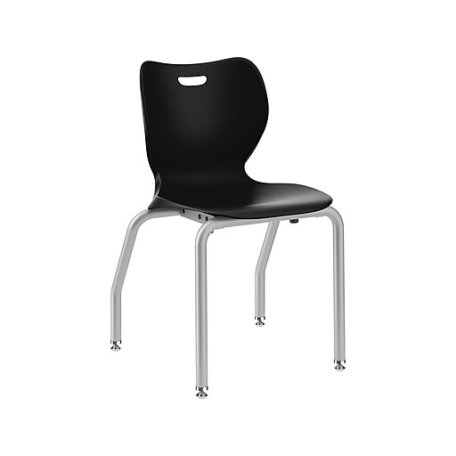 HON SmartLink Plastic Classroom Chair, Onyx/Platinum, 4 Pieces/Set