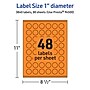 Avery Laser/Inkjet Multipurpose Circle Labels, 1" Dia., Bright Orange, 3840/Box (94500)~#|#~6A0AAA72-098A-477F-A2F6CEE695664130_sc7